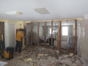Wall is demolished - view through to Dining Room 