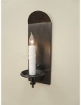 Rustic colonial candle style for Dining Room wall sconces.